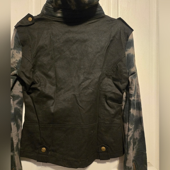 NWT PIECES MOTORCYCLE JACKET SMOKE DYE SIZE M COLOR BLACK - Picture 4 of 16